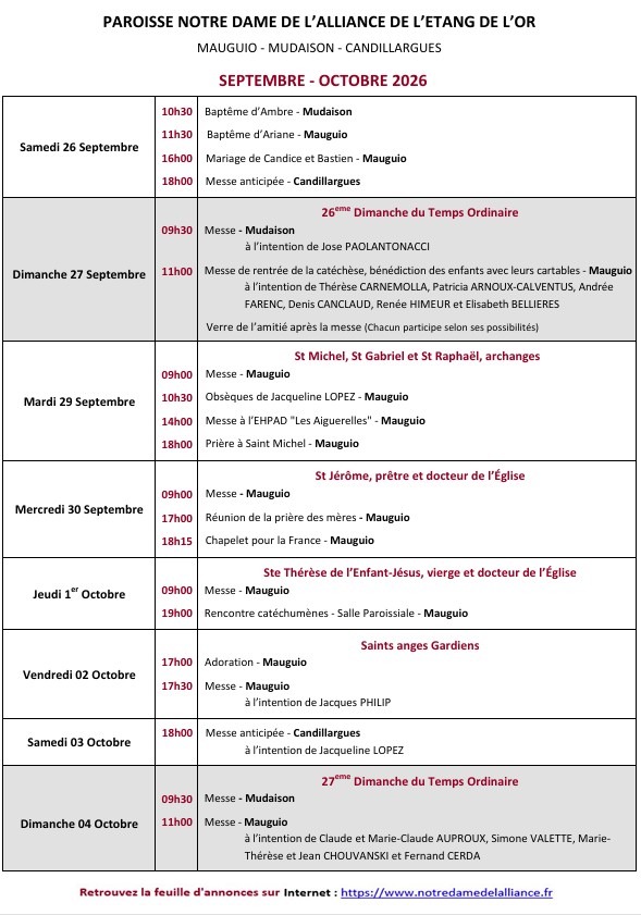 annonces 2026-40 du 2026-09-26 au 2026-10-04.